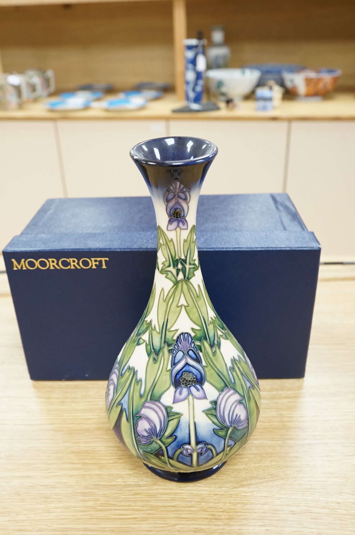 A Moorcroft ‘Wolfsbane’ vase, designed by Anji Davenport, limited edition, 2001. 32cm high (boxed).